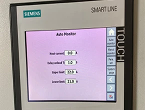 Control system: PLC with SIEMENS touch screen