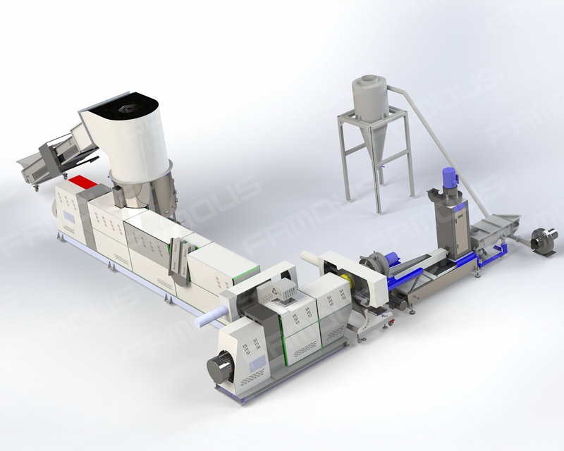 Plastic pelletizing line